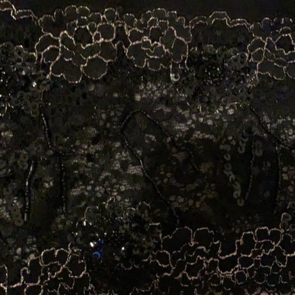 Black Sweater With Lace And Sequins Insert - Picture 5 of 6